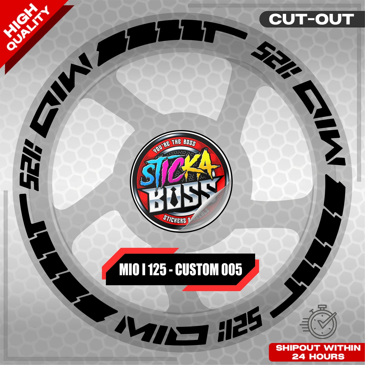 MIO I 125 MAG STICKER SET  ( 2 MAGS ) - CUSTOM 005 | VINYL WATERPROOF CUT-OUT DECALS