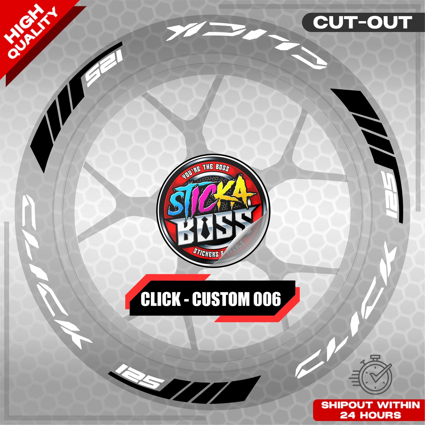 CLICK 125 MAG STICKER SET  ( 2 MAGS ) - CUSTOM 006 | VINYL WATERPROOF CUT-OUT DECALS