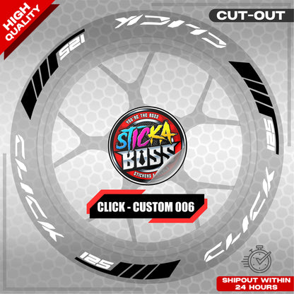 CLICK 125 MAG STICKER SET  ( 2 MAGS ) - CUSTOM 006 | VINYL WATERPROOF CUT-OUT DECALS