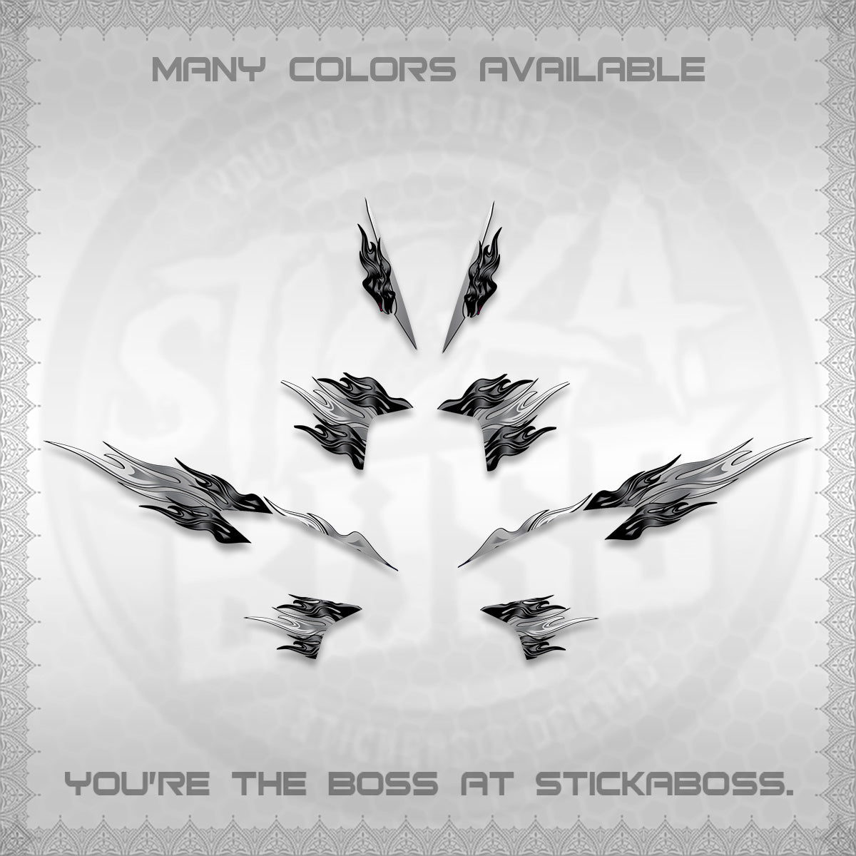 CLICK V2 STRIPING DECALS (2026 MODERN TRIBAL FIRE) STICKER KITS BY STICKABOSS