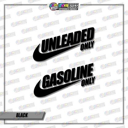 UNLEADED AND GASOLINE  ( VINYL CUT-OUT STICKER DECALS )【Stickaboss】