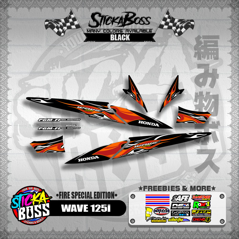 WAVE 125i DECALS ( FIRE SPECIAL EDITION )【WITH FREEBIES】