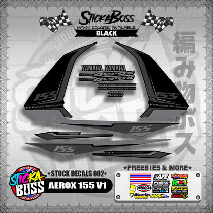 AEROX 155 V1 ( STOCK DECALS 002 )【WITH FREEBIES】