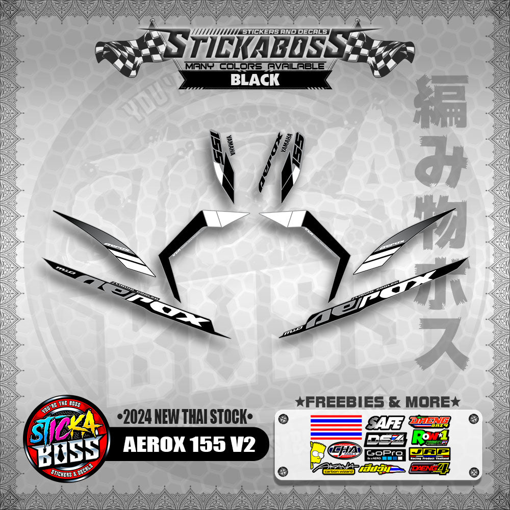 AEROX 155 V2 STICKER DECALS ( 2024 NEW THAI STOCK )【WITH FREEBIES】