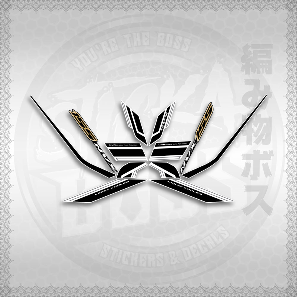 STICKER DECALS for AEROX 155 V2 MALAYSIAN FOR WHITE (AV2NVSCO) By STICKABOSS (SOFIE LAMINATED)