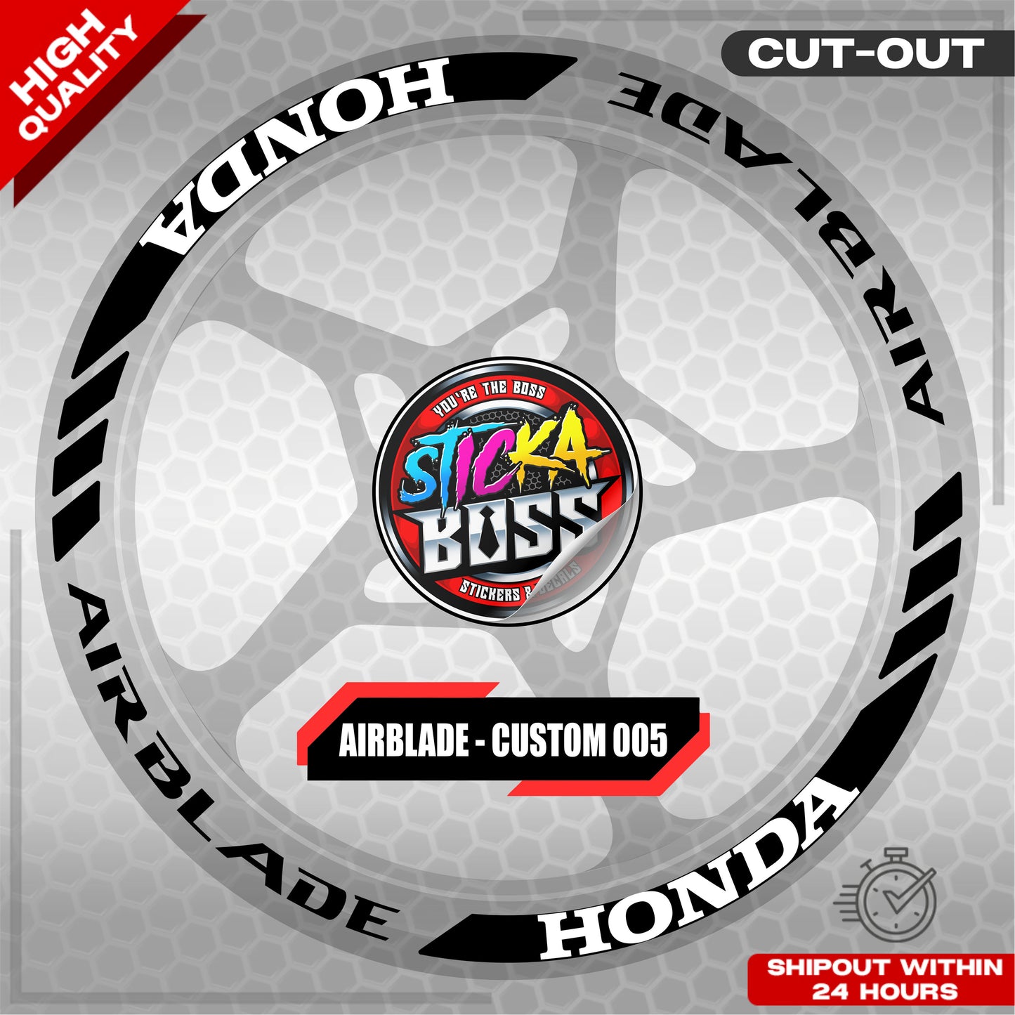 AIRBLADE 150 / 160 MAG STICKER SET ( 2 MAGS ) - CUSTOM 005 | VINYL WATERPROOF CUT-OUT DECALS