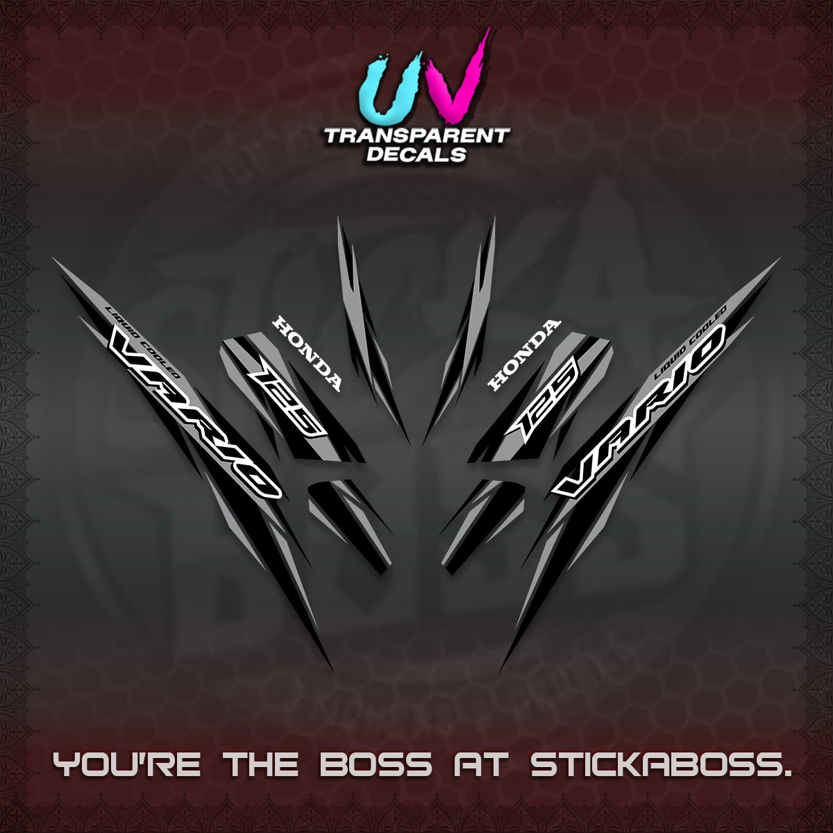 CLICK 125 V3 INDO UV TRANSPARENT DECALS (2024 SV 22-A1 STYLE) STICKER KITS By STICKABOSS