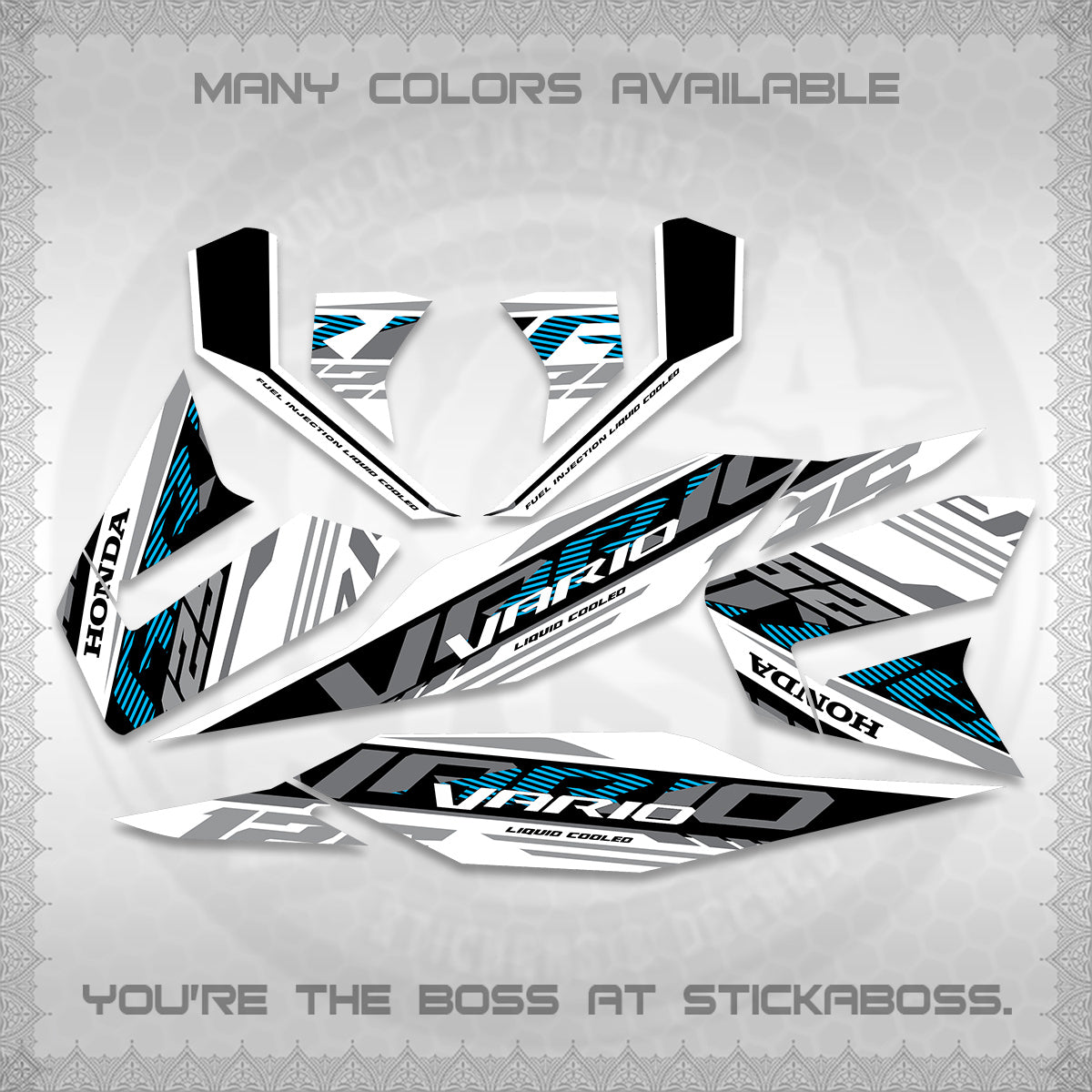 CLICK 125 V4 MALAY VARIO FOR WHITE DECALS (2026 VV12 DESIGN) STICKER KITS BY STICKABOSS