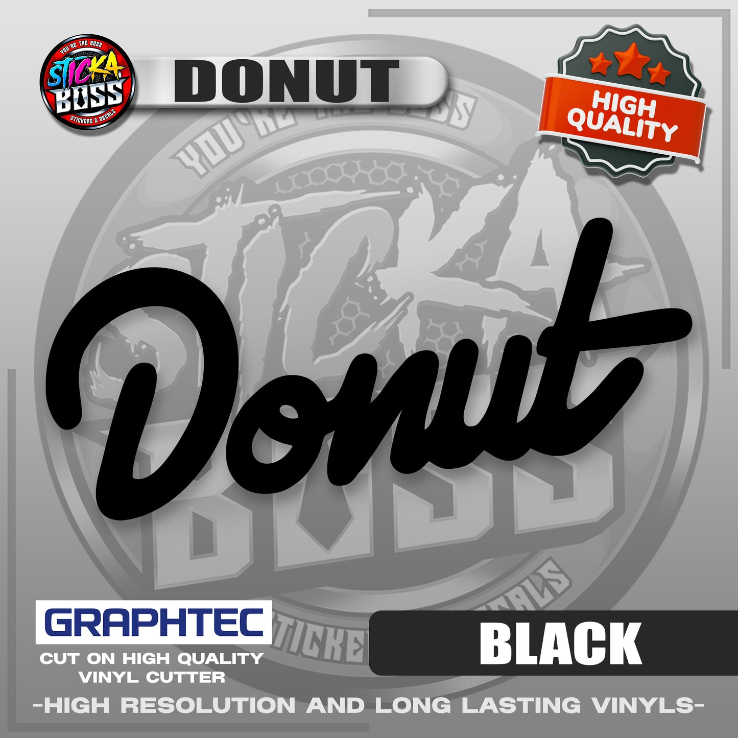 DONUT | VINYL WATERPROOF CUT-OUT STICKER DECALS【Stickaboss】