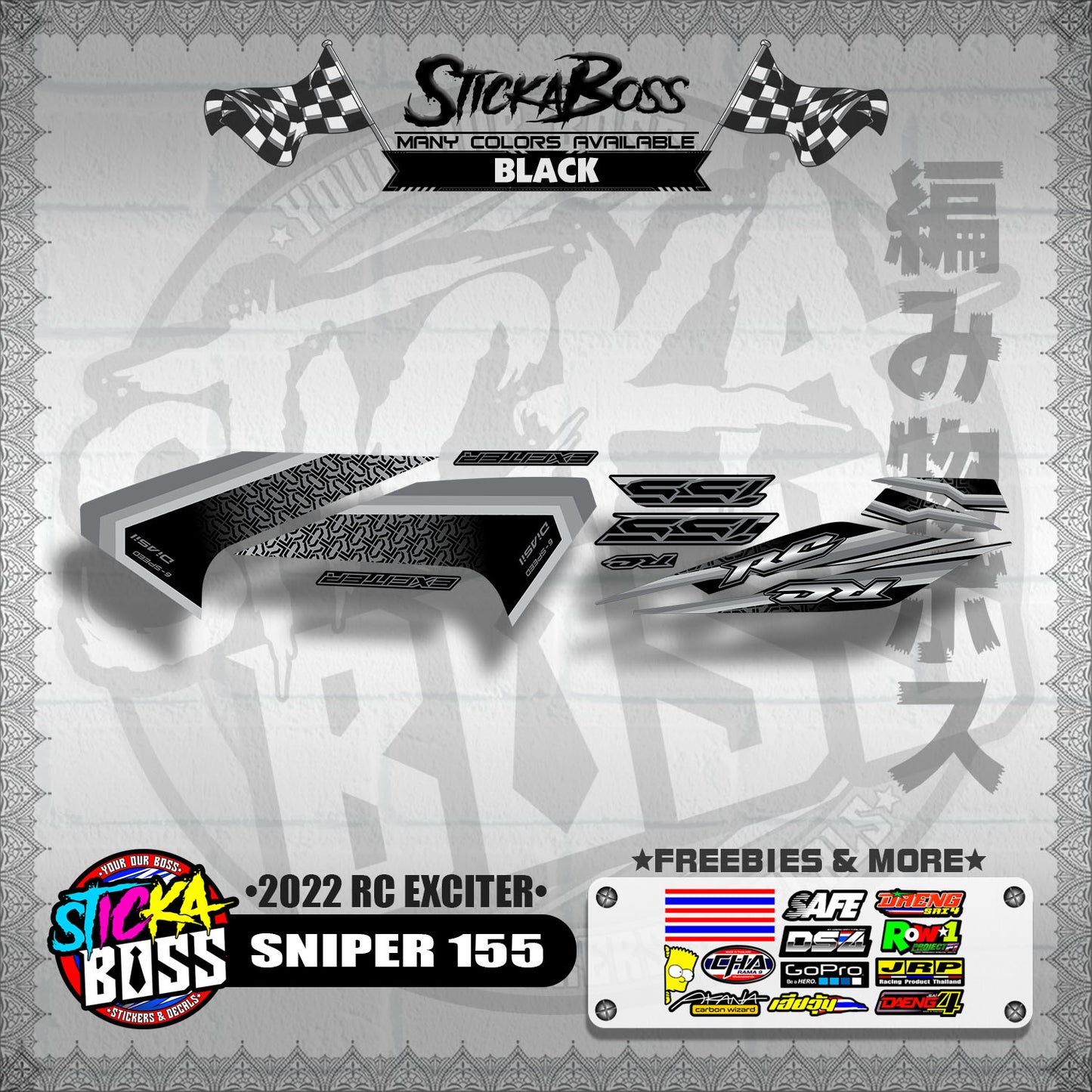 SNIPER 155 DECALS ( 2022 RC EXCITER )【WITH FREEBIES】