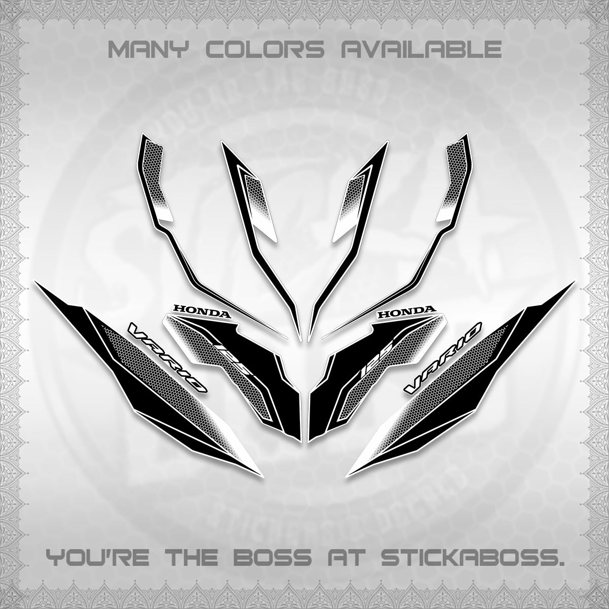 CLICK 125 V3 VARIO DECALS (2026 INDO HONEYCOMB DESIGN) STICKER DECALS By STICKABOSS (Copy)