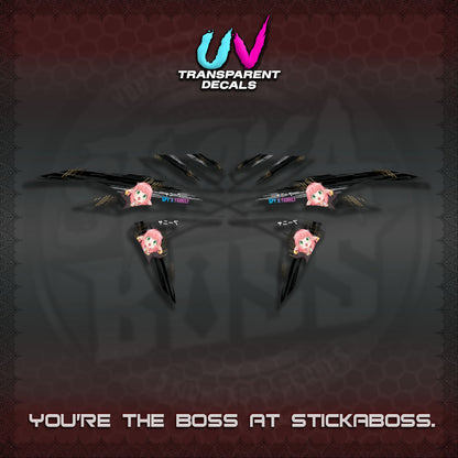 CLICK V2  UV TRANSPARENT DECALS (ANYA JAPAN NEW)STICKER DECALS By STICKABOSS