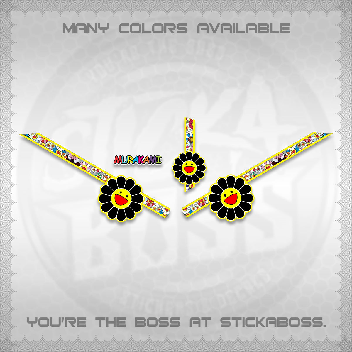 GIORNO 125 DECALS (MURAKAMI FLOWER DESIGN) STICKER DECALS BY STICKABOSS