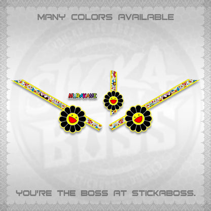 GIORNO 125 DECALS (MURAKAMI FLOWER DESIGN) STICKER DECALS BY STICKABOSS
