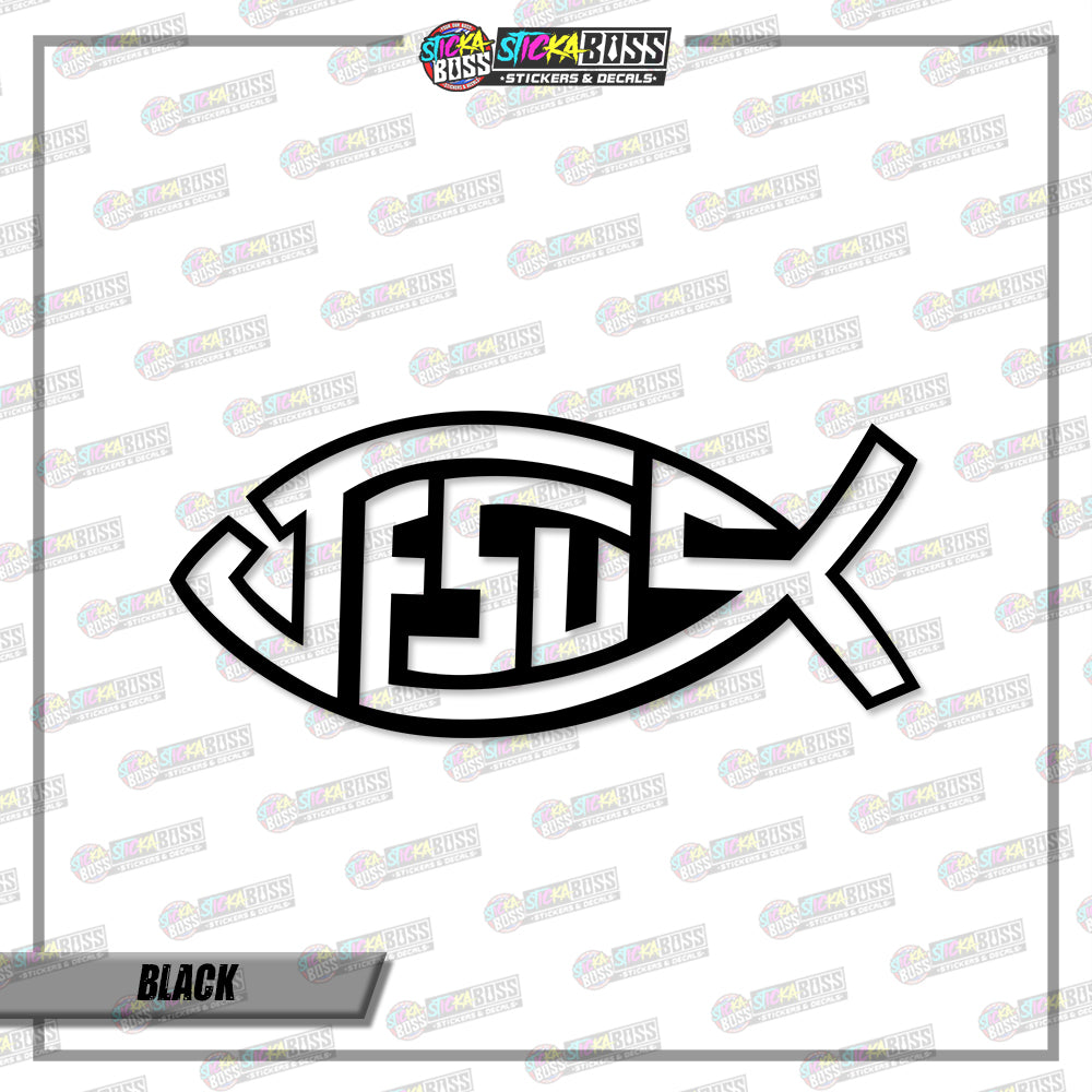 JESUS FISH (VINYL CUT-OUT STICKER DECALS )【Stickaboss】