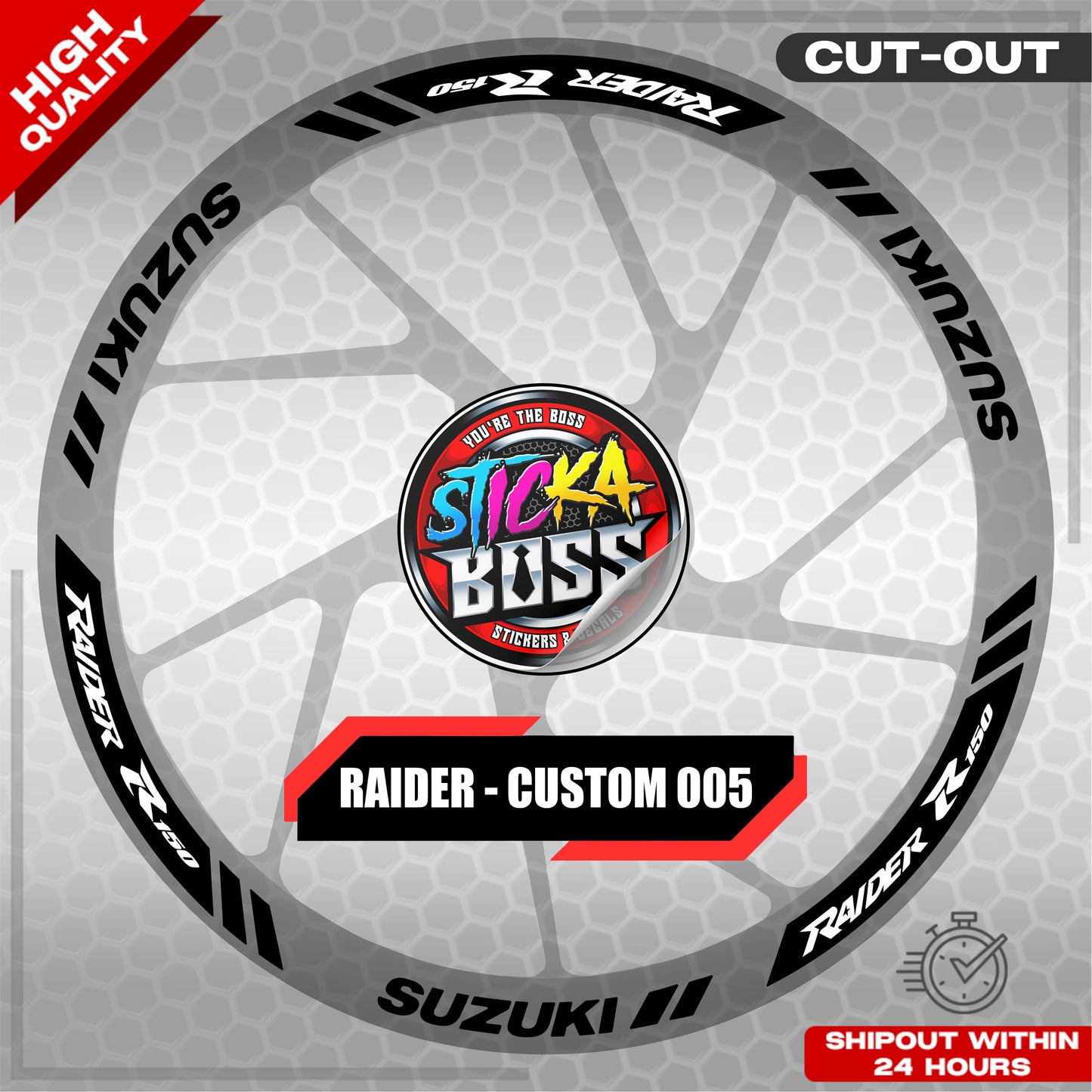RAIDER R150 MAGS STICKER SET ( 2 MAGS ) - CUSTOM 005 | VINYL WATERPROOF CUT-OUT DECALS