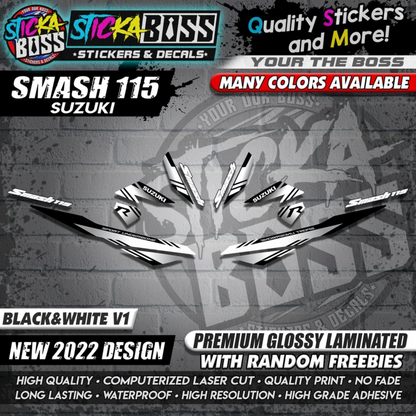 Suzuki Smash 115 Stock Decals (NEW 2022 DESIGN)【WITH FREEBIES】