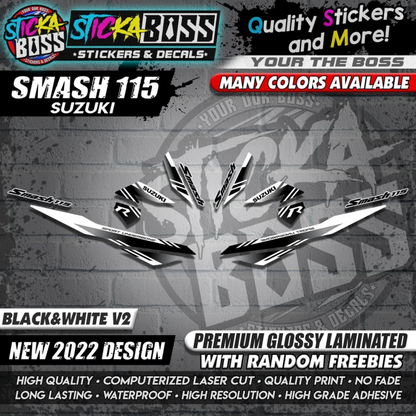 Suzuki Smash 115 Stock Decals (NEW 2022 DESIGN)【WITH FREEBIES】