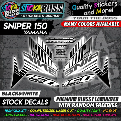 YAMAHA SNIPER 150 Stock Decals [ASSORTED COLORS] Sticker【PREMIUM GLOSSY LAMINATED】