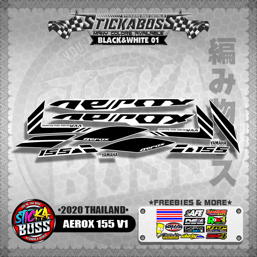 AEROX 155 V1 STOCK DECALS  ( 2020 THAILAND )【WITH FREEBIES】