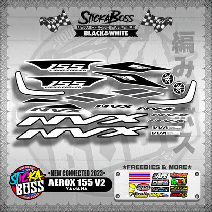 AEROX 155 V2 DECALS ( NEW CONNECTED 2023 )【WITH FREEBIES】