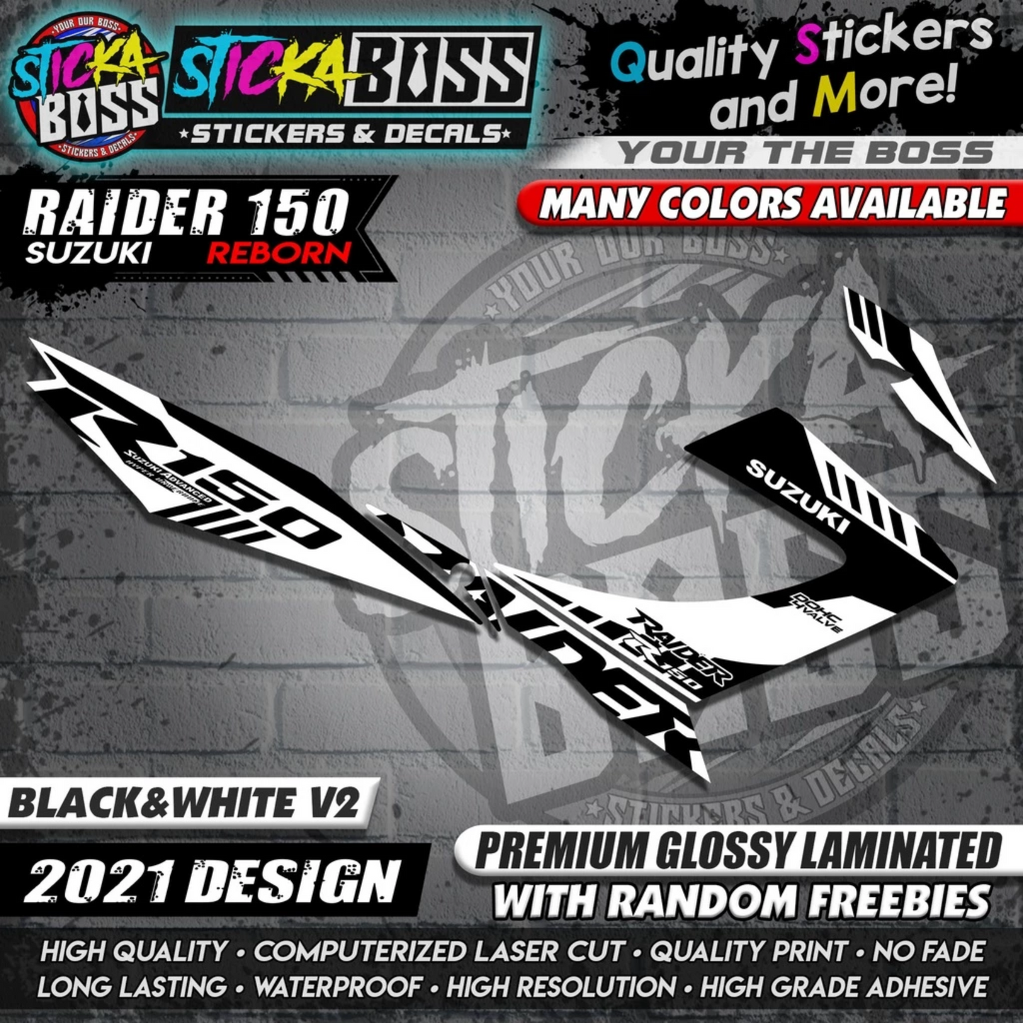 Suzuki Raider 150 Reborn Stock Decals ( 2021 Design )【WITH FREEBIES】