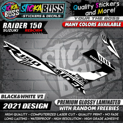 Suzuki Raider 150 Reborn Stock Decals ( 2021 Design )【WITH FREEBIES】