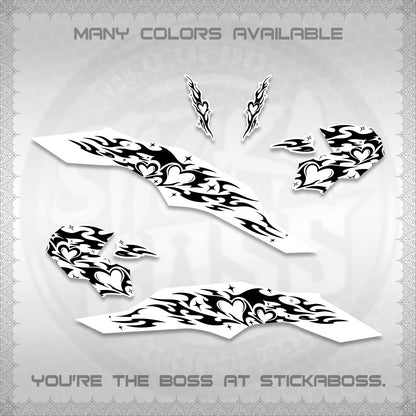 CLICK 125 V3 FOR WHITE DECALS (2026 TRIBAL HEART DESIGN) STICKER KITS BY STICKABOSS