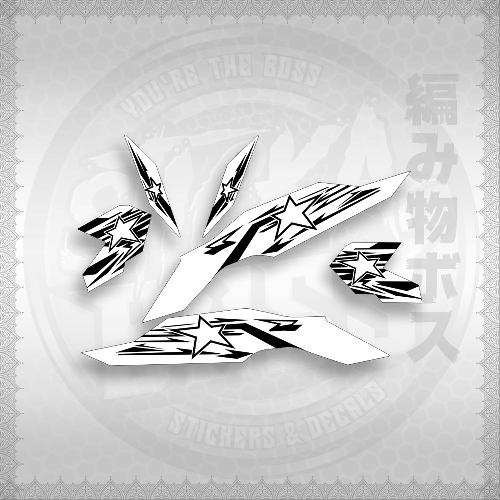 STICKER DECALS for CLICK V3 (CV3VRSTSTFOWH) By STICKABOSS (SOFIE LAMINATED WATERPROOF)