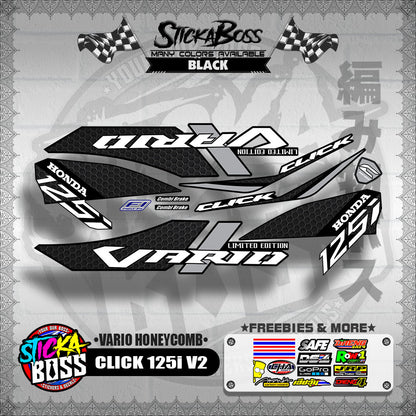 CLICK 125i V2 DECALS ( VARIO HONEYCOMB )【WITH FREEBIES】