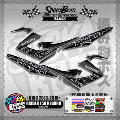 RAIDER 150 REBORN STOCK DECALS ( R150 2013 - 2015 )【WITH FREEBIES】