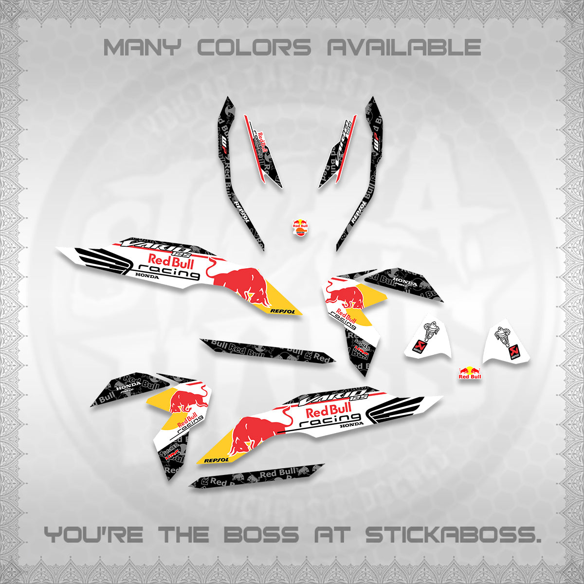 CLICK V3 DECALS (2026 BULLREDS RACE DESIGN) STICKER KITS BY STICKABOSS