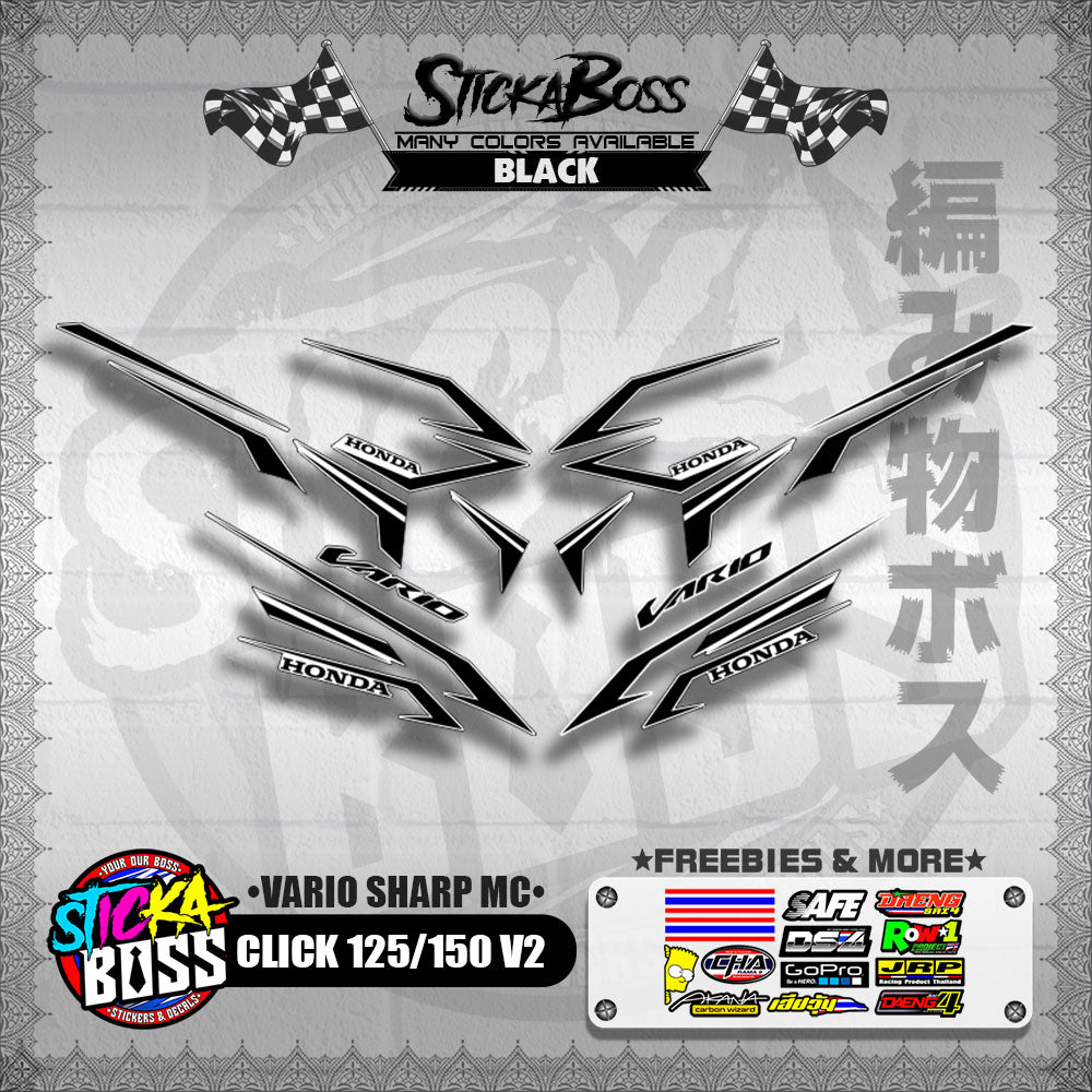 CLICK 125 / 150 V2 DECALS ( VARIO SHARP MC )【WITH FREEBIES】