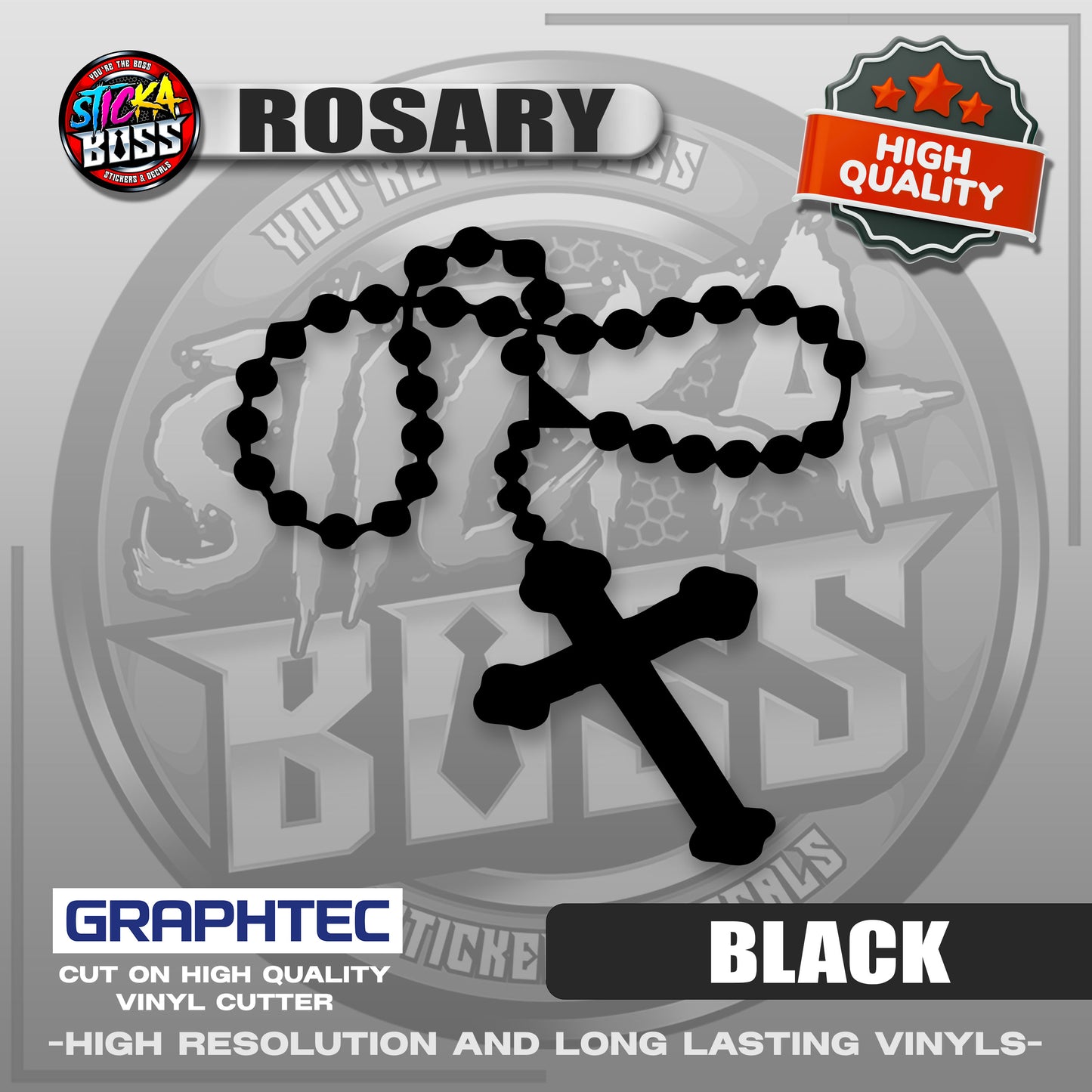 ROSARY | VINYL WATERPROOF CUT-OUT STICKER DECALS【Stickaboss】