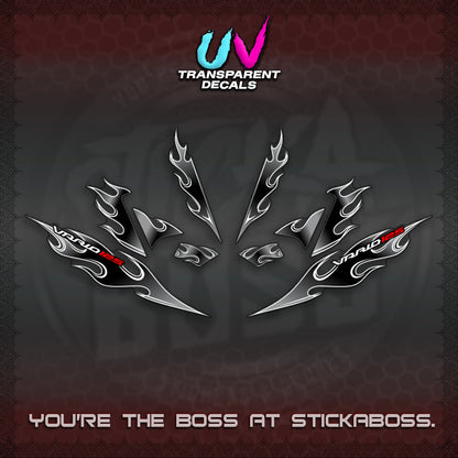 CLICK 125 V4 UV TRANSPARENT VARIO DECALS (2026 MOTIF FLAME 1 TONE)STICKER DECALS By STICKABOSS