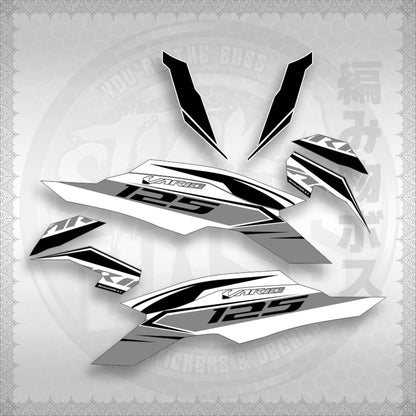 STICKER DECALS for CLICK 125 V3 MALAY / INDO CONCEPT (CV3FOWHSLSTA30) By STICKABOSS (SOFIE LAMINATED)