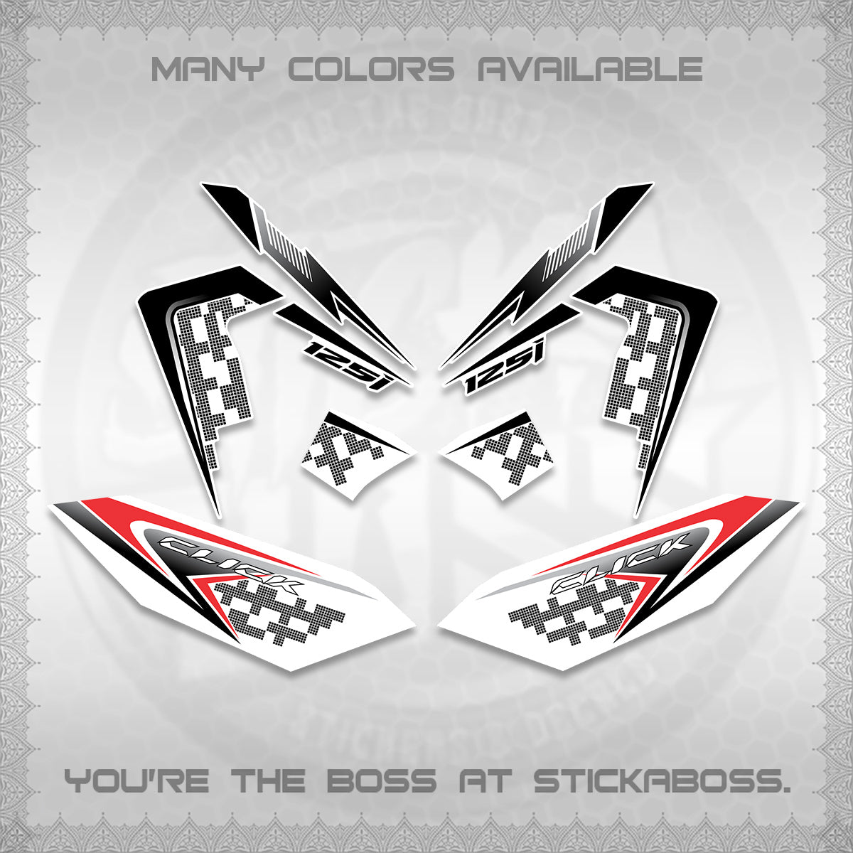 CLICK 125 V4 VIETNAM FOR WHITE DECALS (2026 TERBARU MOTIF DESIGN) STICKER KITS BY STICKABOSS
