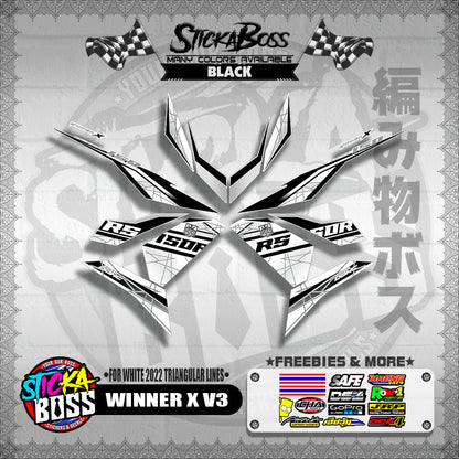 WINNER X V3 DECALS ( FOR WHITE 2022 TRIANGULAR LINES )【WITH FREEBIES】