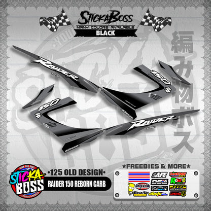 RAIDER 150 REBORN CARB DECALS ( 125 OLD DESIGN )【WITH FREEBIES】