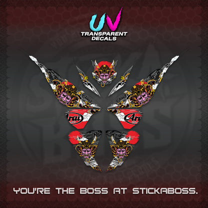 CLICK 125 V1 VARIO UV TRANSPARENT DECALS (2026 NEW SAMURAI MOTIF) STICKER KITS BY STICKABOSS