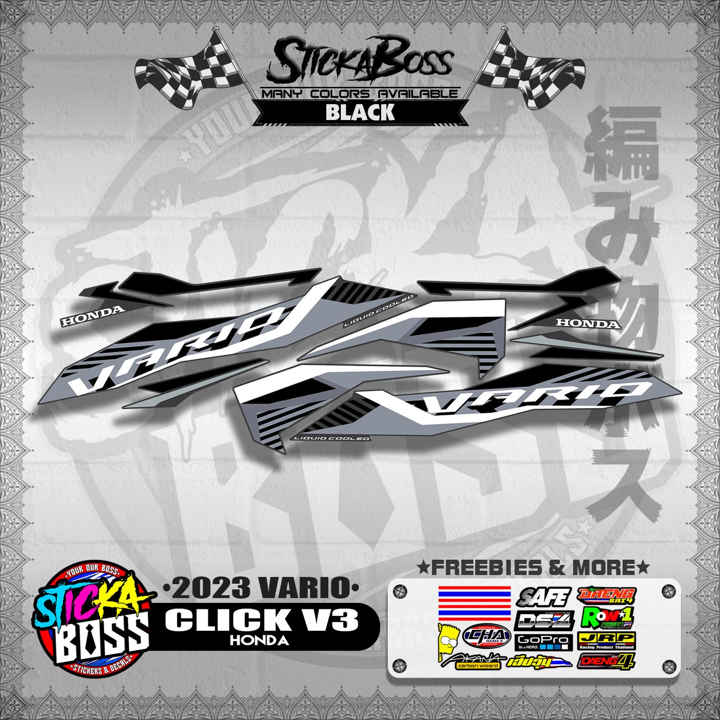 CLICK V3 STOCK DECALS ( 2023 VARIO )【WITH FREEBIES】