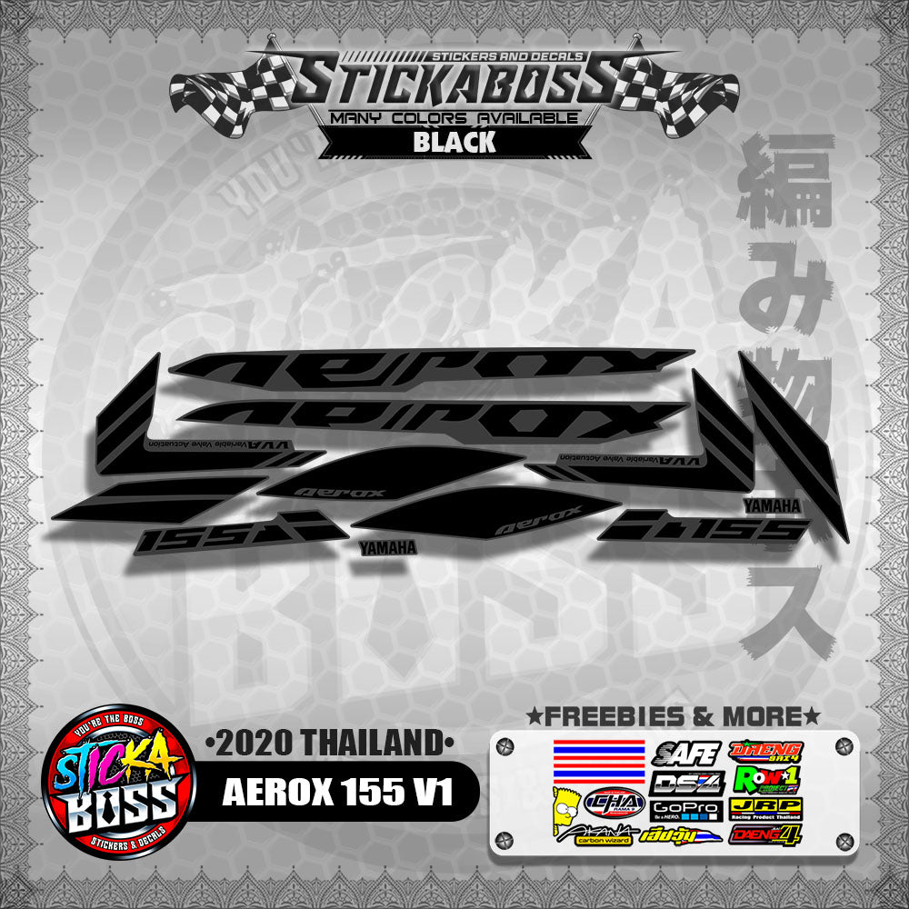 AEROX 155 V1 STOCK DECALS  ( 2020 THAILAND )【WITH FREEBIES】