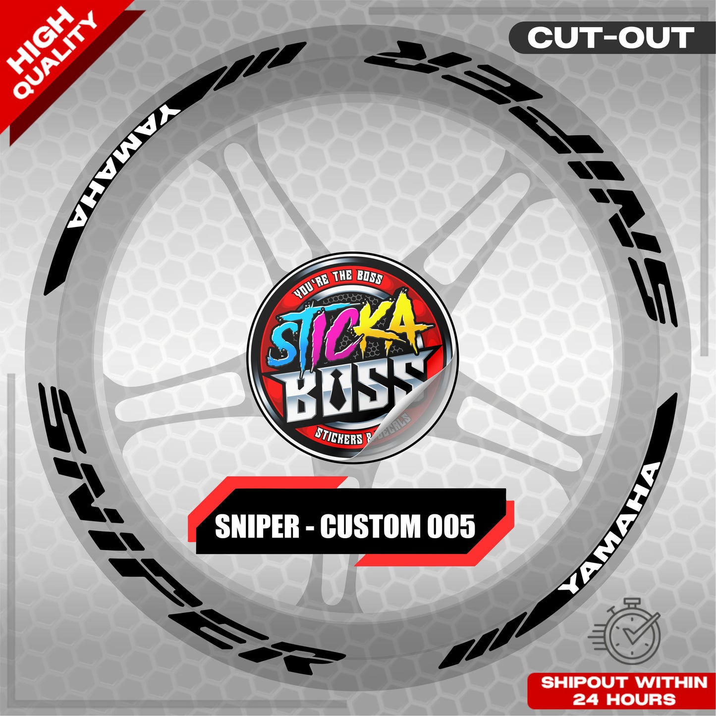 SNIPER 150 / 155 MAGS STICKER SET  ( 2 MAGS ) - CUSTOM 005 | VINYL WATERPROOF CUT-OUT DECALS