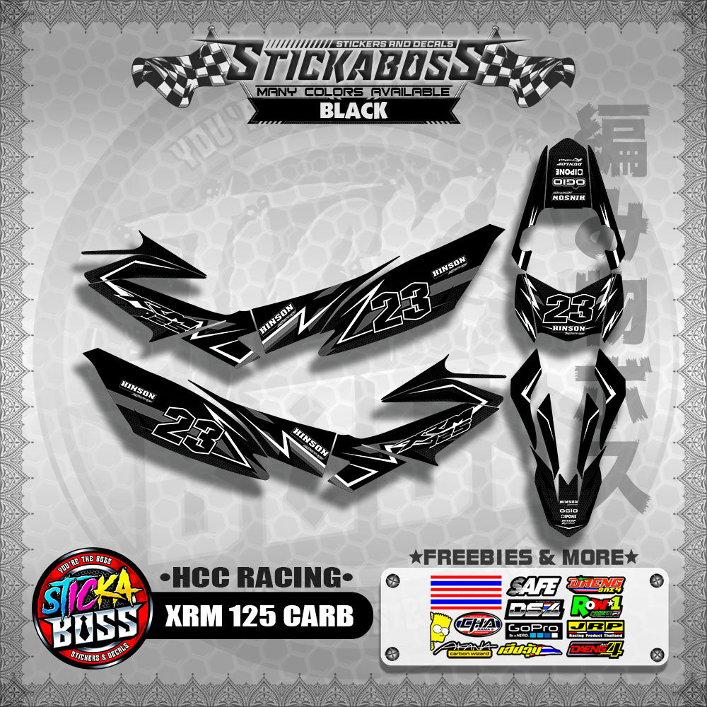 XRM 125 CARB STICKER FULL DECALS ( HCC RACING )【WITH FREEBIES】