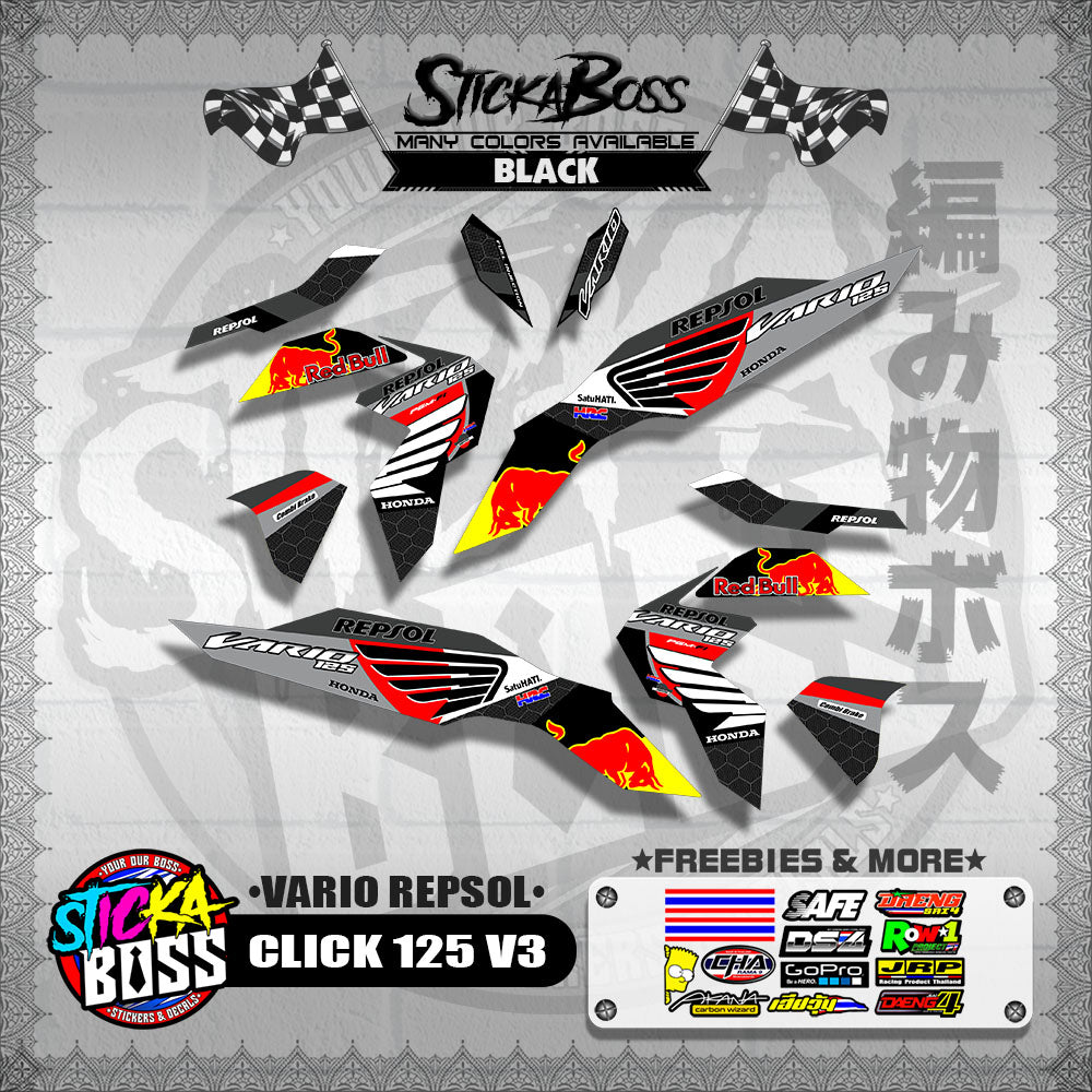 CLICK 125 V3 DECALS ( VARIO REPSOL )【WITH FREEBIES】
