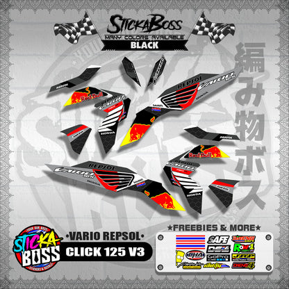 CLICK 125 V3 DECALS ( VARIO REPSOL )【WITH FREEBIES】