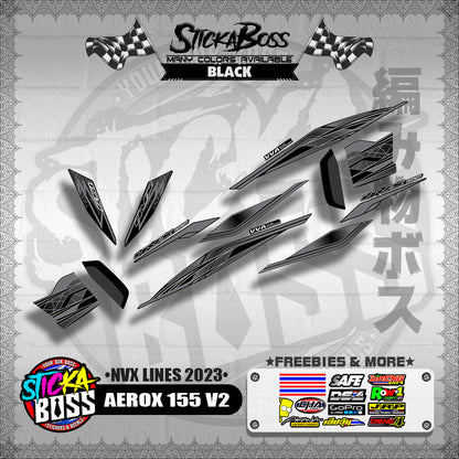 AEROX 155 V2 MALAYSIAN DECALS ( NVX LINES 2023 )【WITH FREEBIES】
