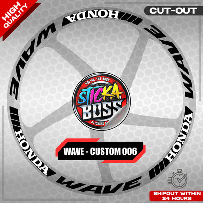 WAVE 110 / 125 MAG STICKER SET ( 2 MAGS ) - CUSTOM 006 | VINYL WATERPROOF CUT-OUT DECALS