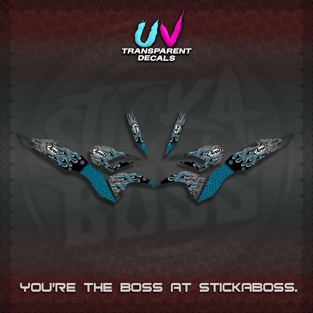 【PREMIUM UV PRINT】TRANSPARENT CLICK 125 V3  DECALS(ARAI API NEW TERBARU DESIGN)By STICKABOSS