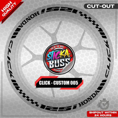 CLICK 125 / 150 / 160 MAGS STICKER SET  ( 2 MAGS ) - CUSTOM 005 | VINYL WATERPROOF CUT-OUT DECALS
